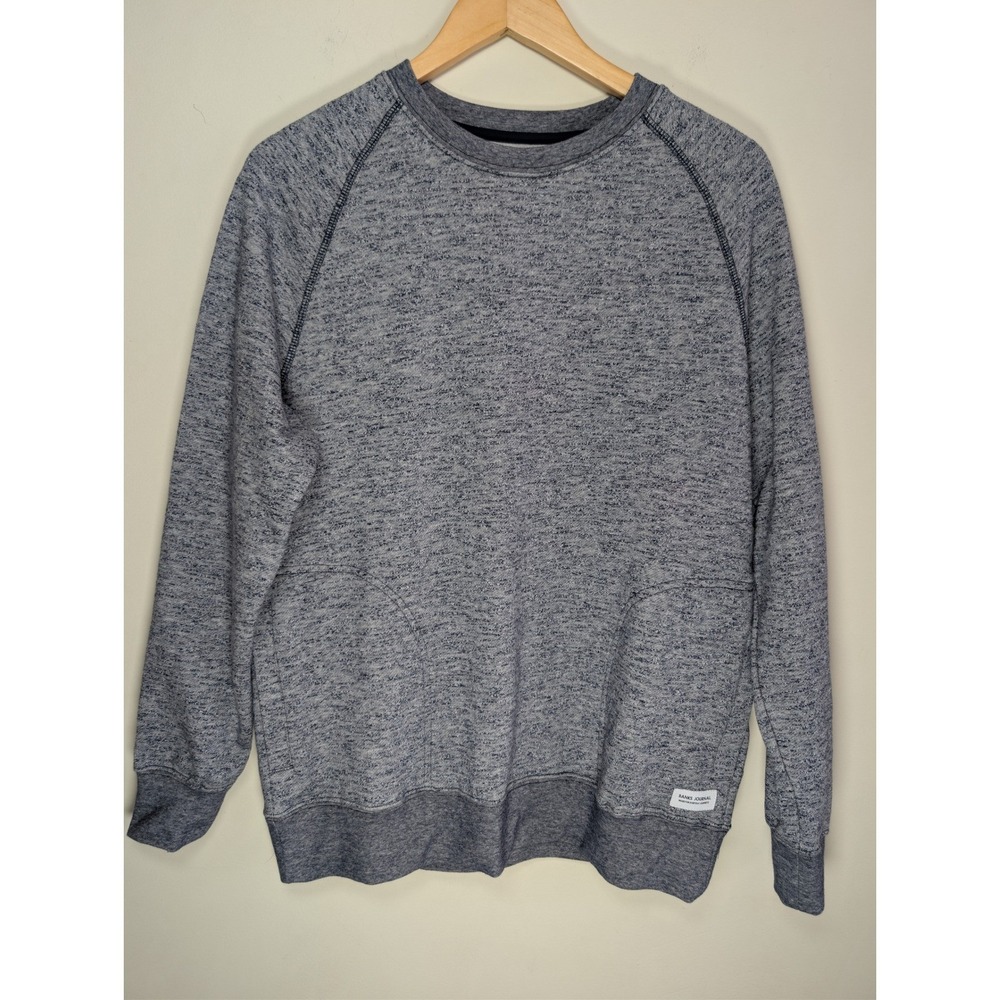 Banks Journal Organic Cotton Sweatshirt Mens S Blue Marl Raglan Pocket‎ Utility